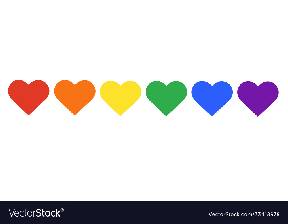 Rainbow flag lgbt symbol on heart eps10 vector image Rainbow flag lgbt symbol on heart eps10