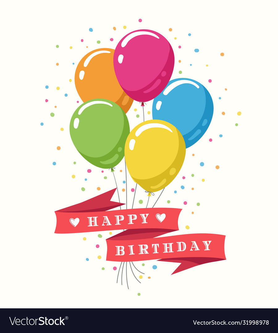 Retro happy birthday poster Royalty Free Vector Image