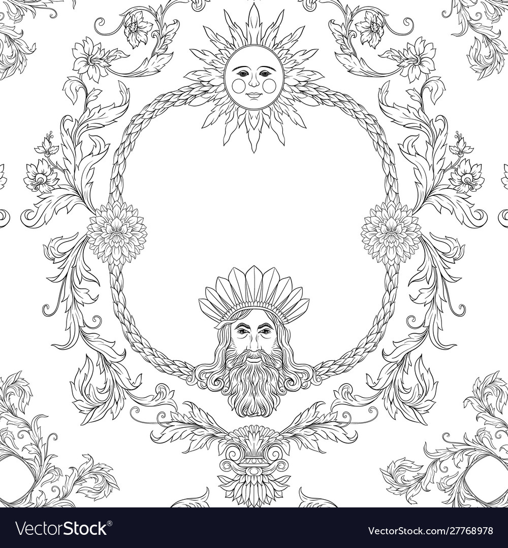 Seamless pattern background in baroque vector image Seamless pattern background in baroque