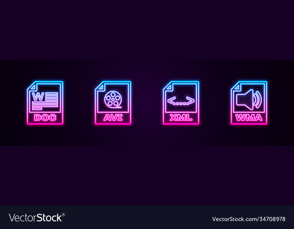 Zeilen doc Datei Dokument avi xml und wma vector image Zeilen doc Datei Dokument avi xml und wma