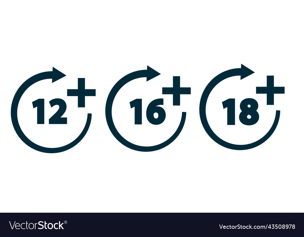 Set of age restriction icons limit concept