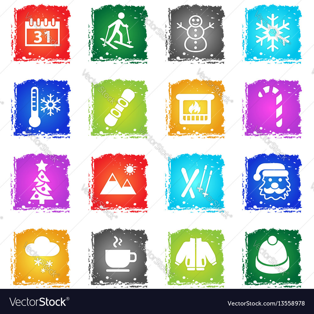 Winter icon set