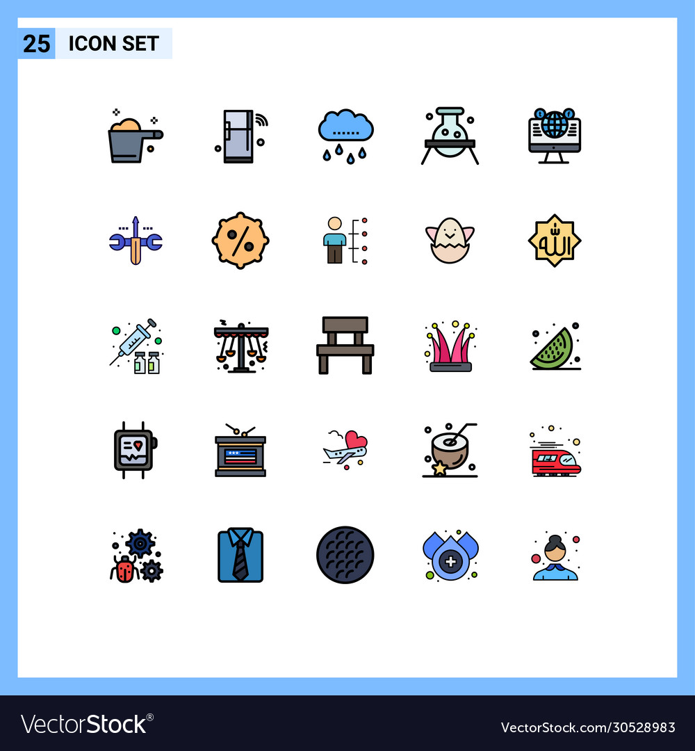 25 user interface filled line flat color pack
