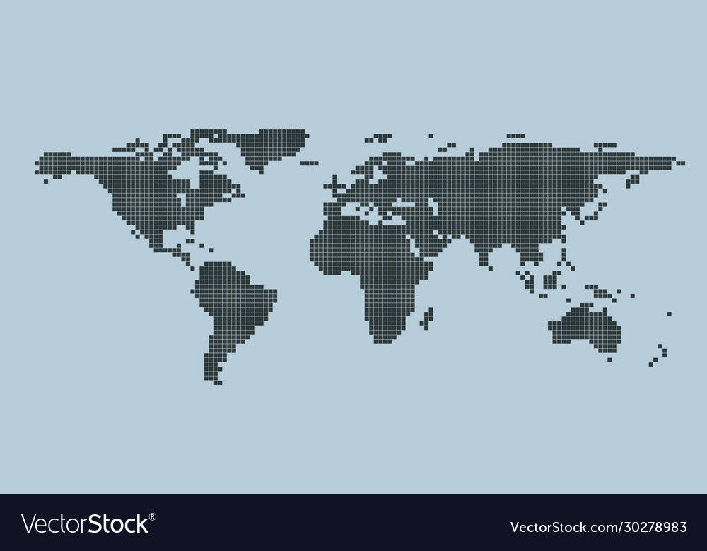 Abstract pixel world map halftone style
