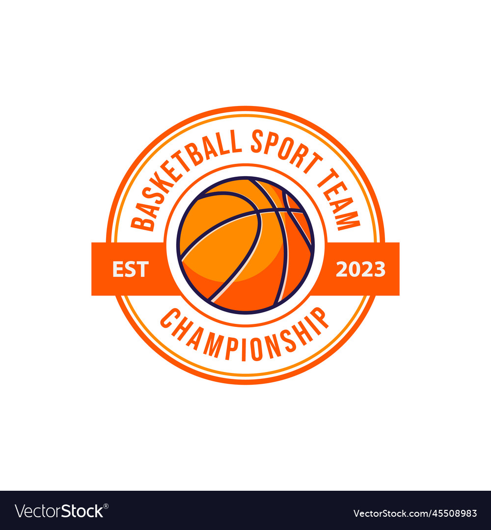 Basketball club logo badge Royalty Free Vector Image