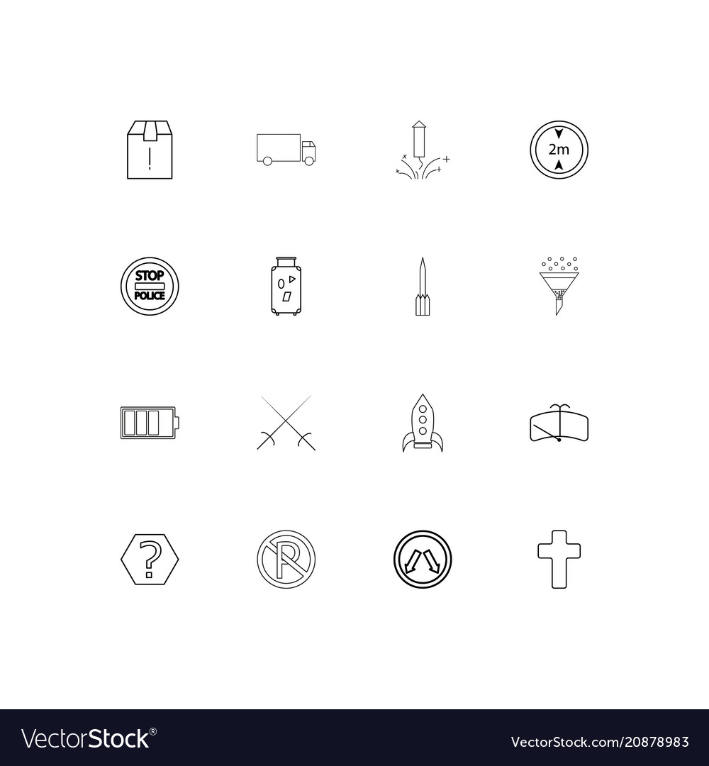 Cars and transportation linear thin icons set