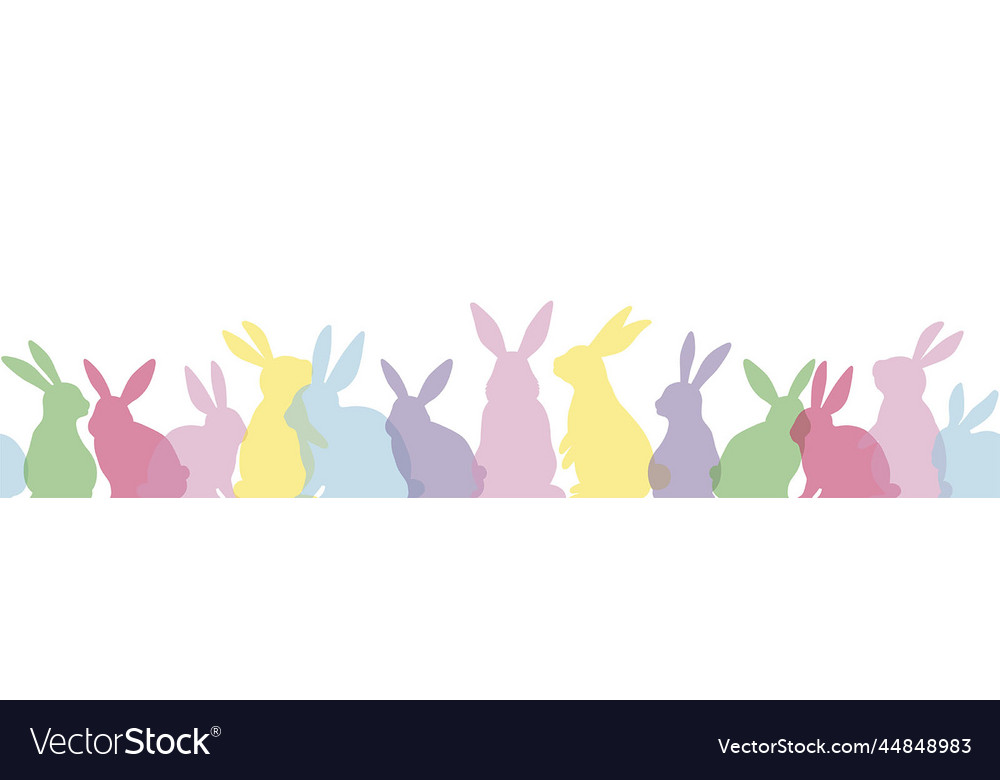 Easter Seamless Background With Colorful Bunnies Vector Image Easter Seamless Background With Colorful Bunnies Vector Image