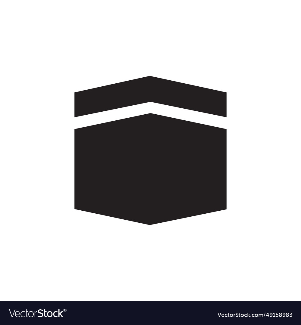 Heilige kaaba flache ikone islamisch sign kaba logo