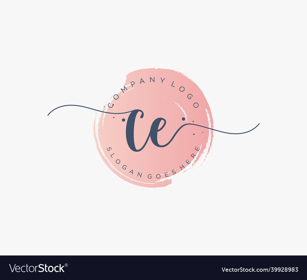 Initial ce feminine logo usable for nature salon Vector Image