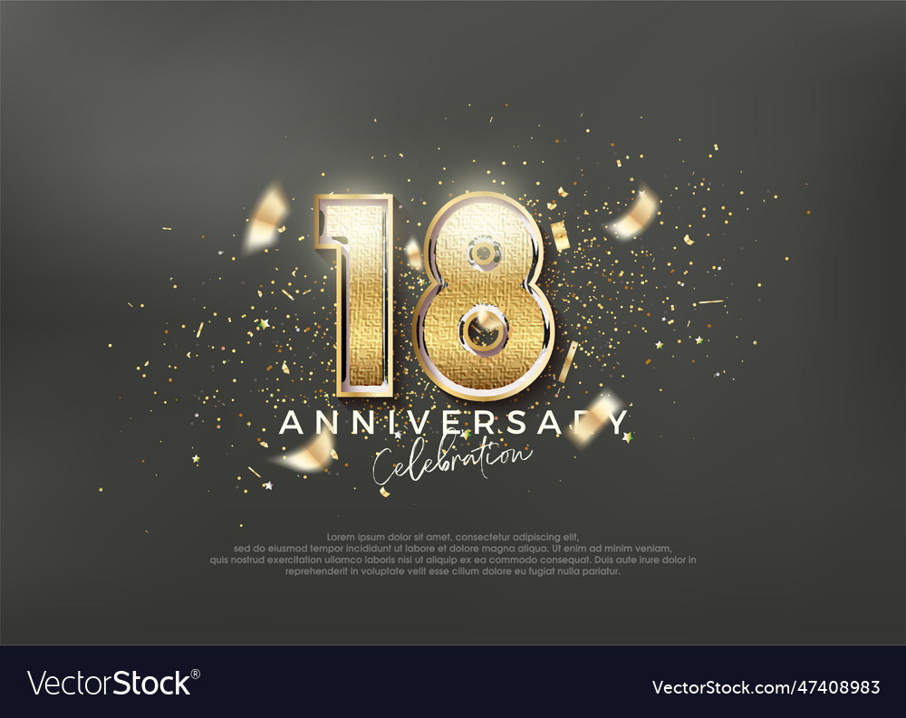 Luxurious and elegant number 18th premium design Vector Image