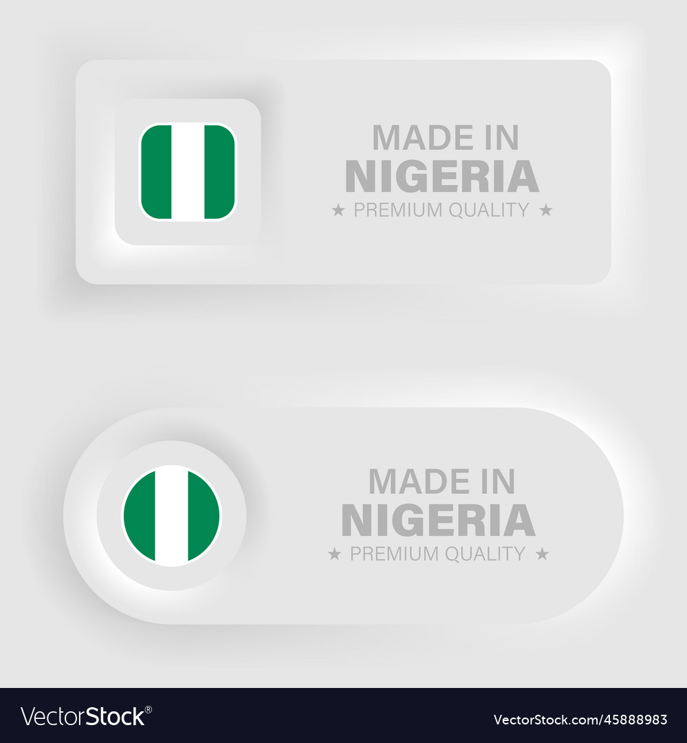 Made in nigeria neumorphic graphic and label