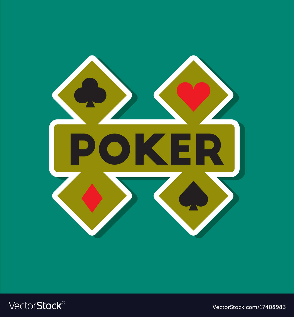 Papier Aufkleber auf stilvollem Hintergrund Poker Logo