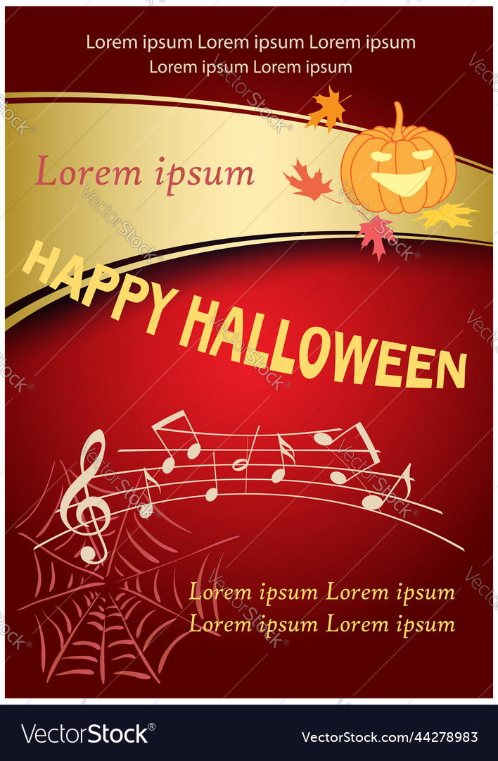 Roter Musik Hintergrund für halloween - a4 Template vector image Roter Musik Hintergrund für halloween - a4 Template