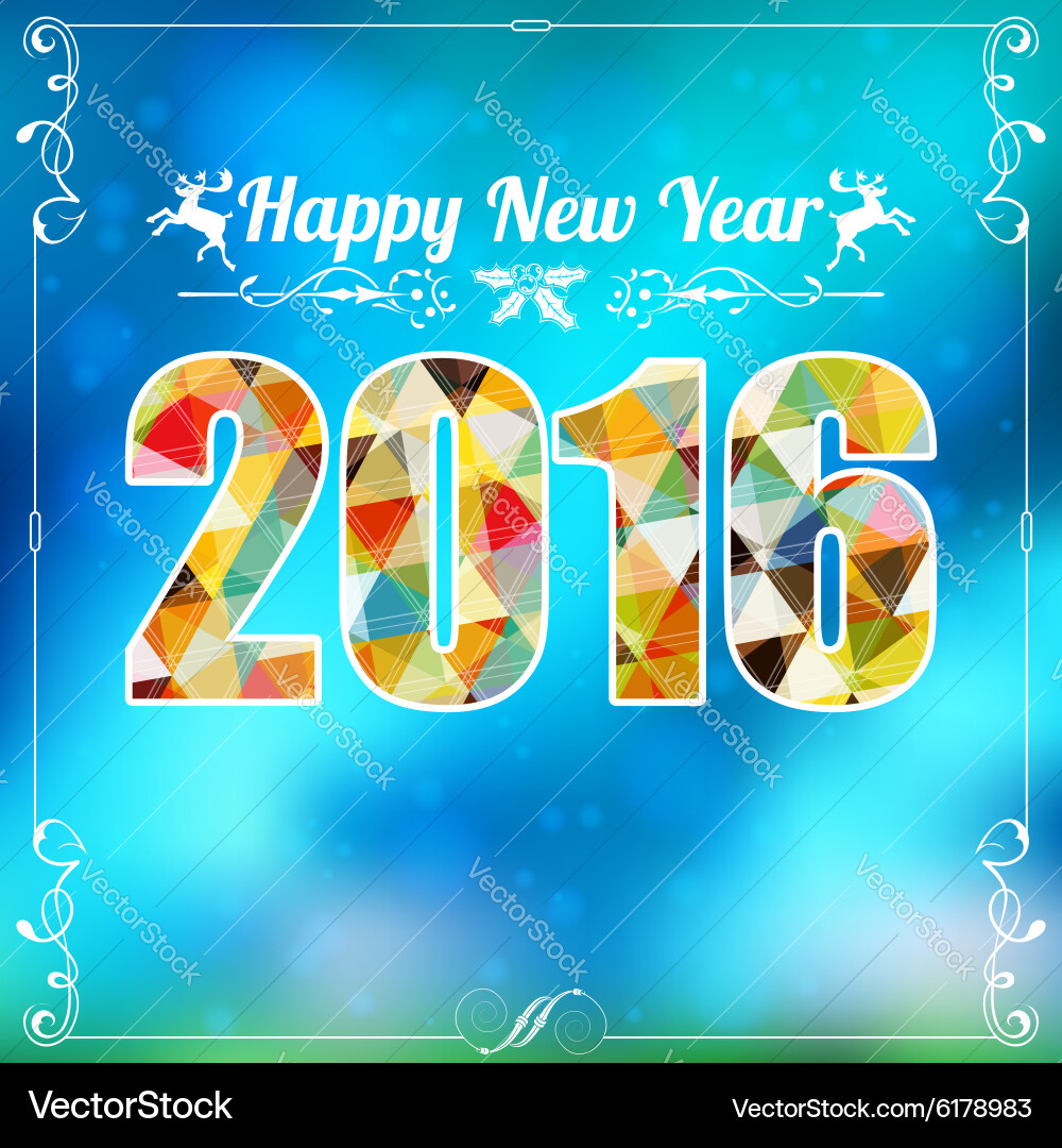 Retro new year frame Royalty Free Vector Image