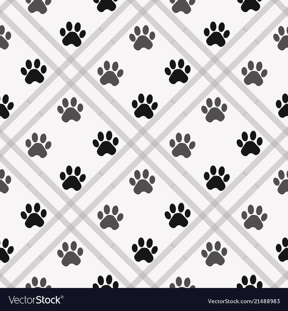 Seamless Cat Paw Print Pattern
