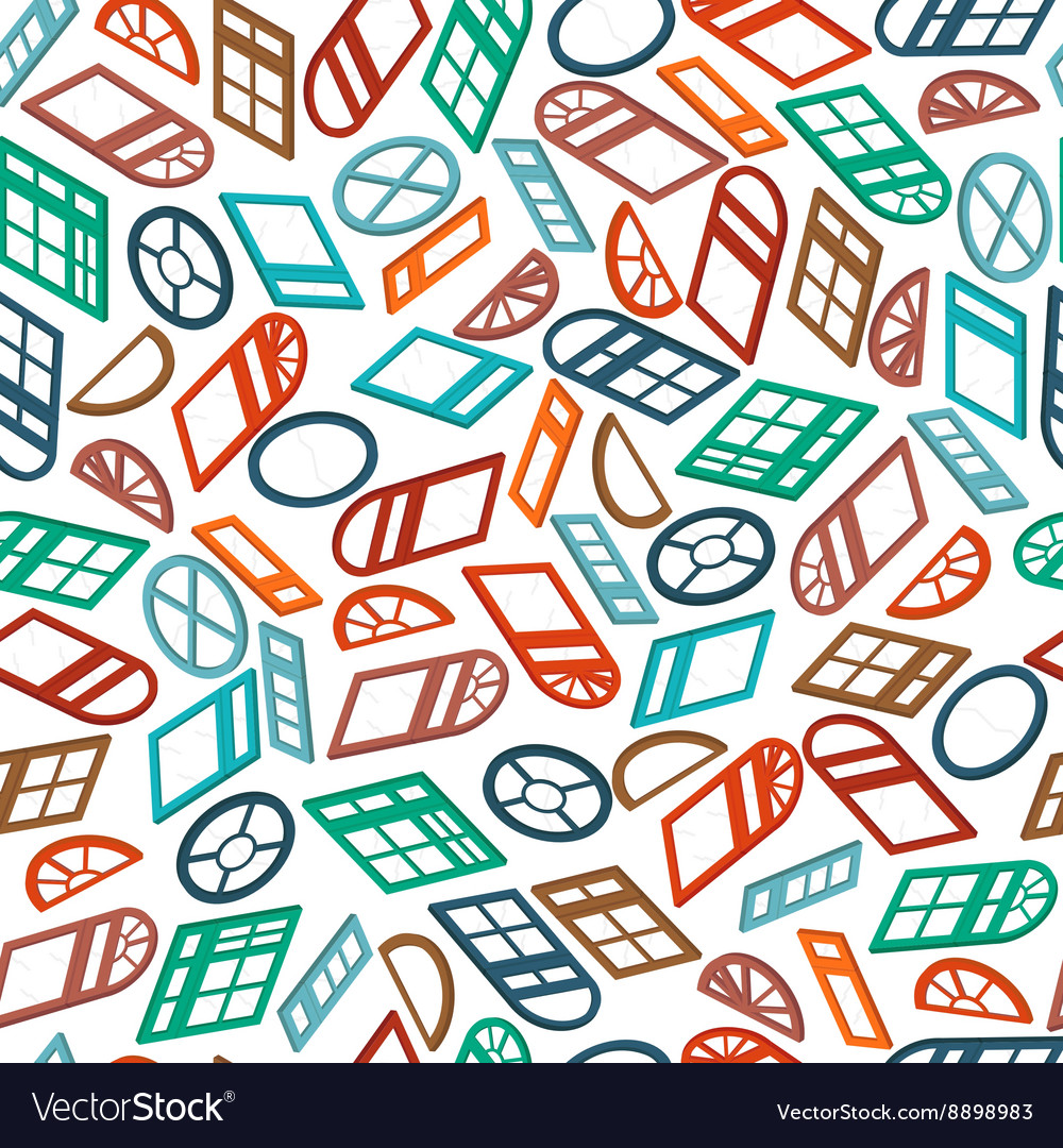 Seamless pattern color isometric window