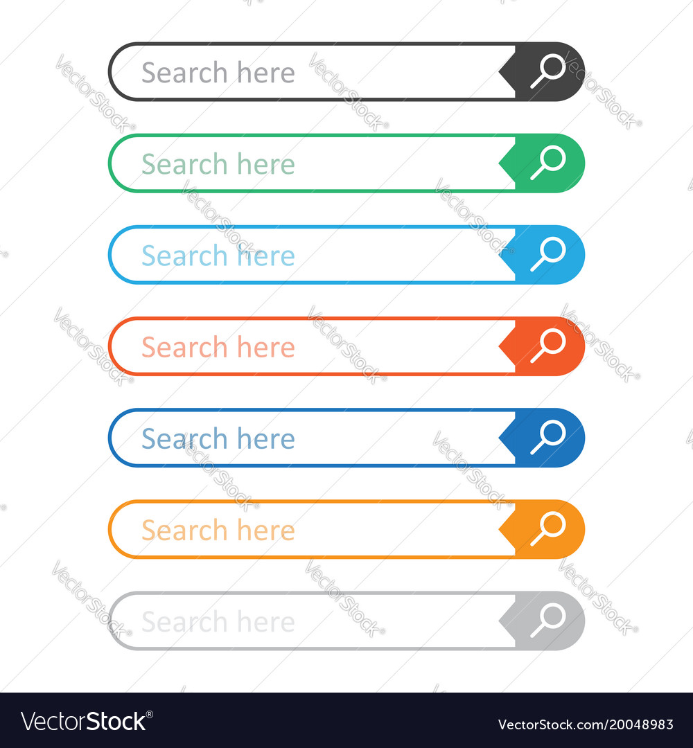 Search bar field set interface elements