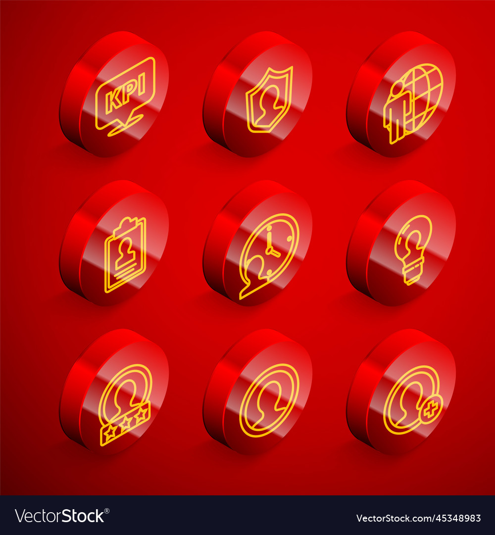 Set line key performance indicator user vector image Set line key performance indicator user