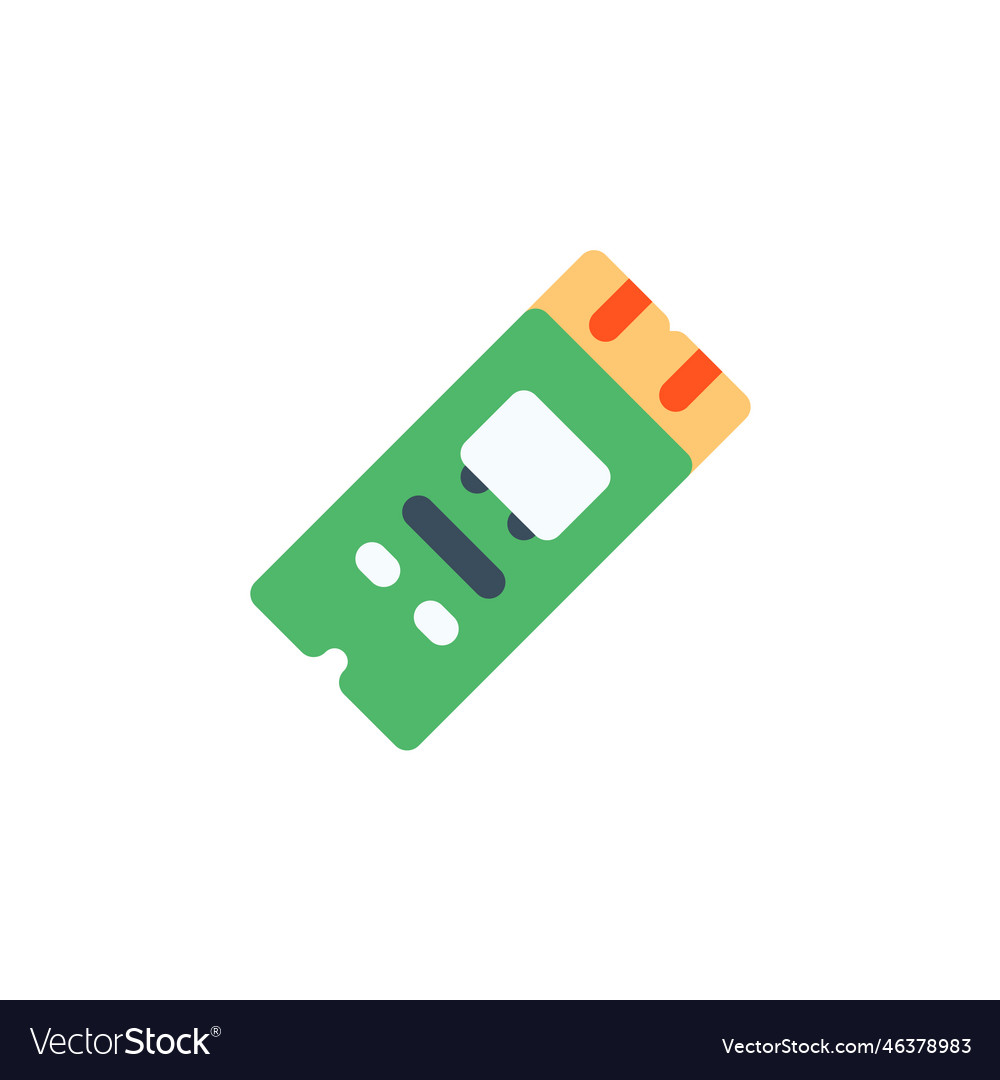 Ssd icon computer component flat style vector image Ssd icon computer component flat style