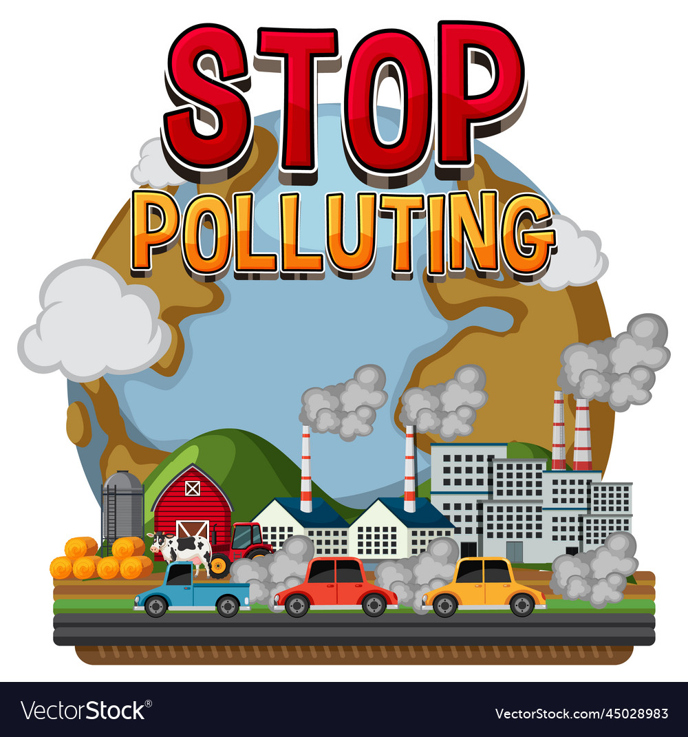 Stop pollution banner concept Royalty Free Vector Image