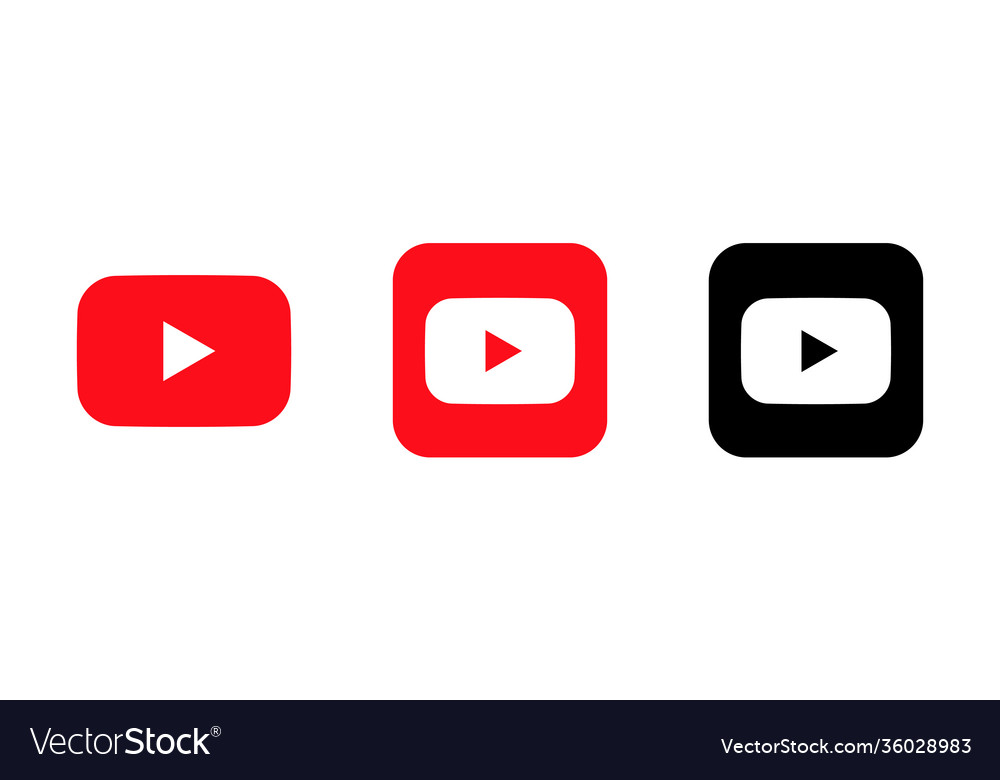 Youtube Logo Icon Isolated On White Background Vector Image