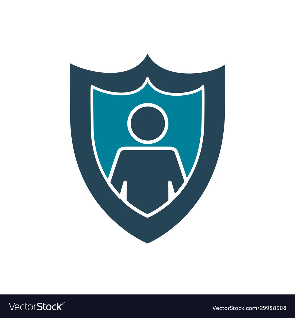 Avatar inside shield silhouette style icon