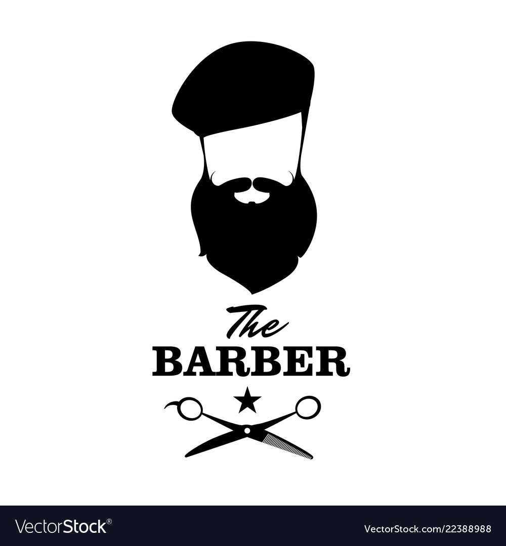 Barber handsome man with beard beret