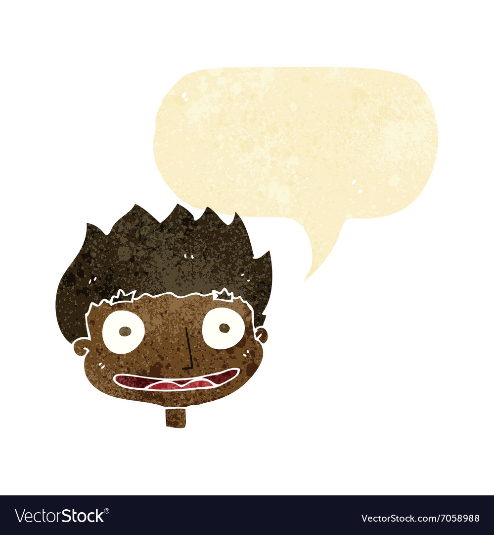 Cartoon happy boy with speech bubble Royalty Free Vector