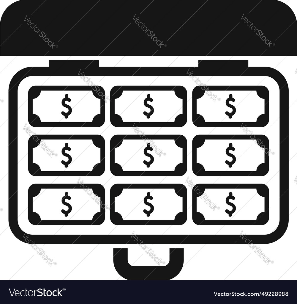 Cash pack in case money icon simple Royalty Free Vector