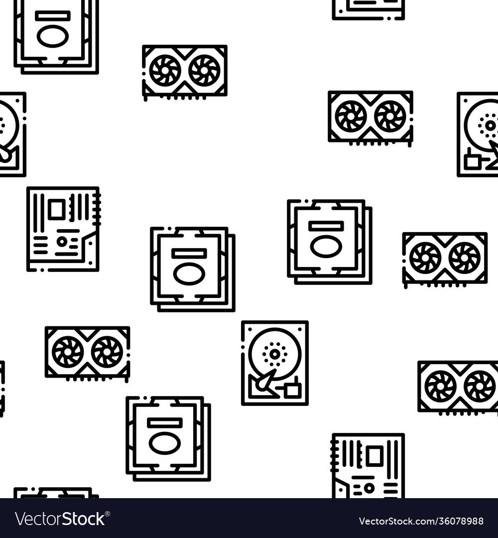 Computer technology seamless pattern vector image Computer technology seamless pattern