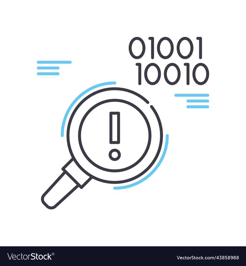 Error code line icon outline symbol vector image Error code line icon outline symbol