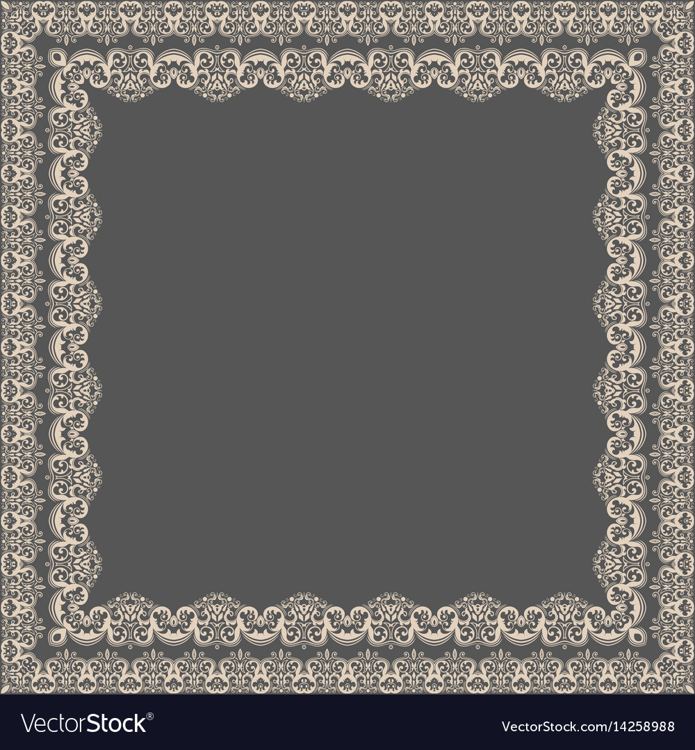 Fine floral square frame decorative Royalty Free Vector