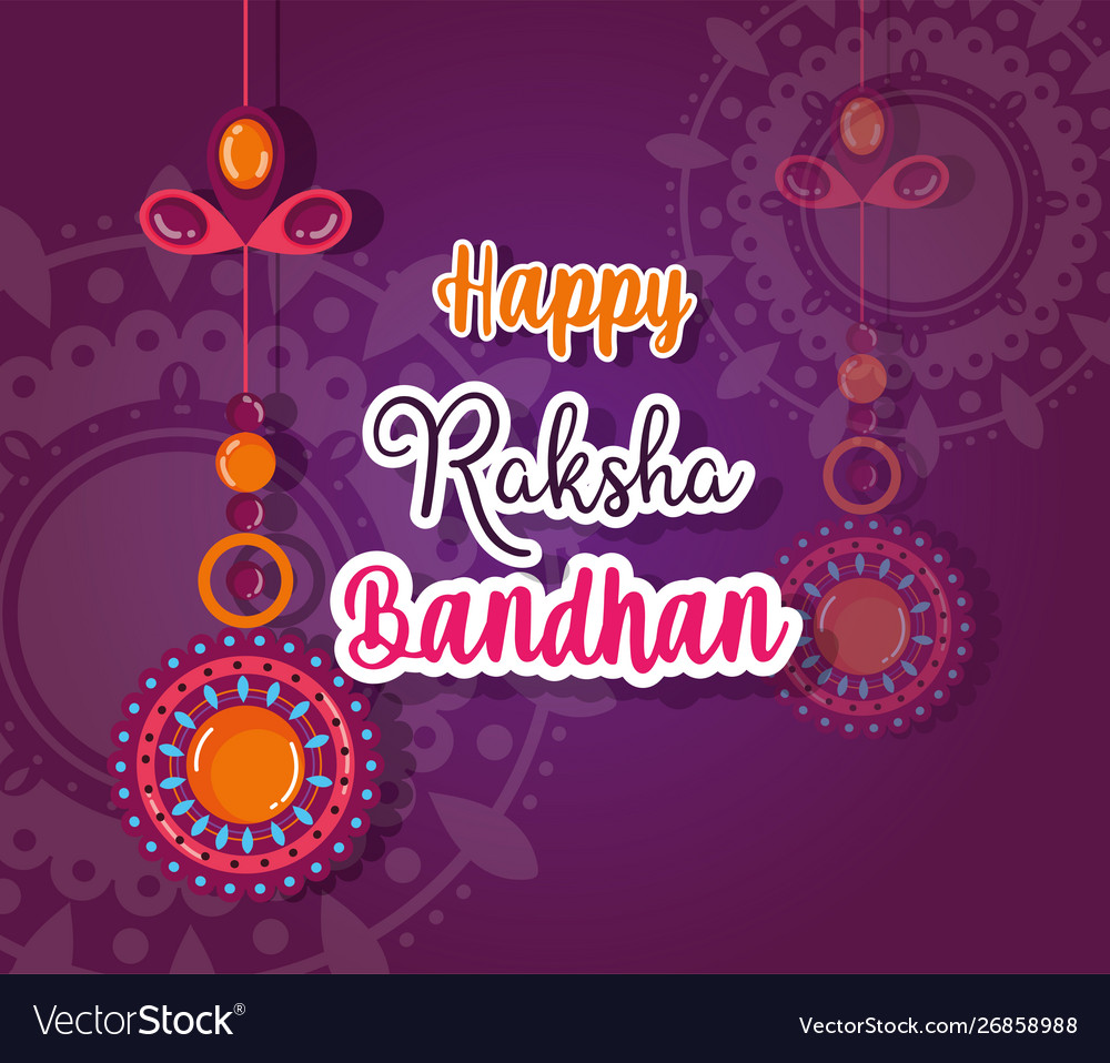 Happy raksha bandhan poster design Royalty Free Vector Image