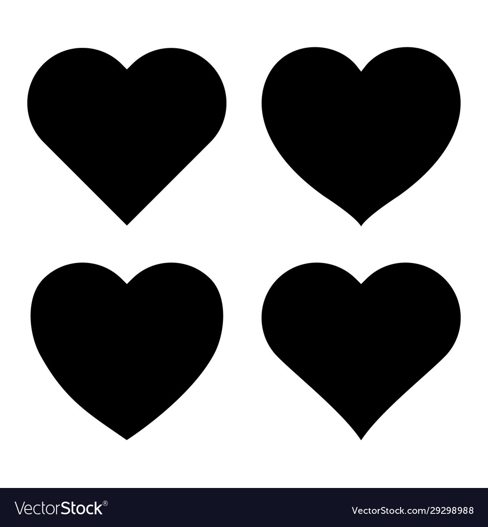 Heart icons set