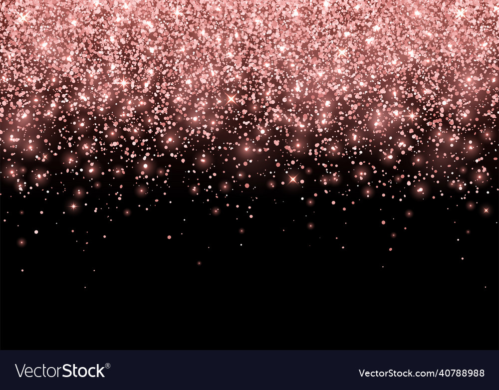 Holiday rose gold sparkling glitter scattered Vector Image