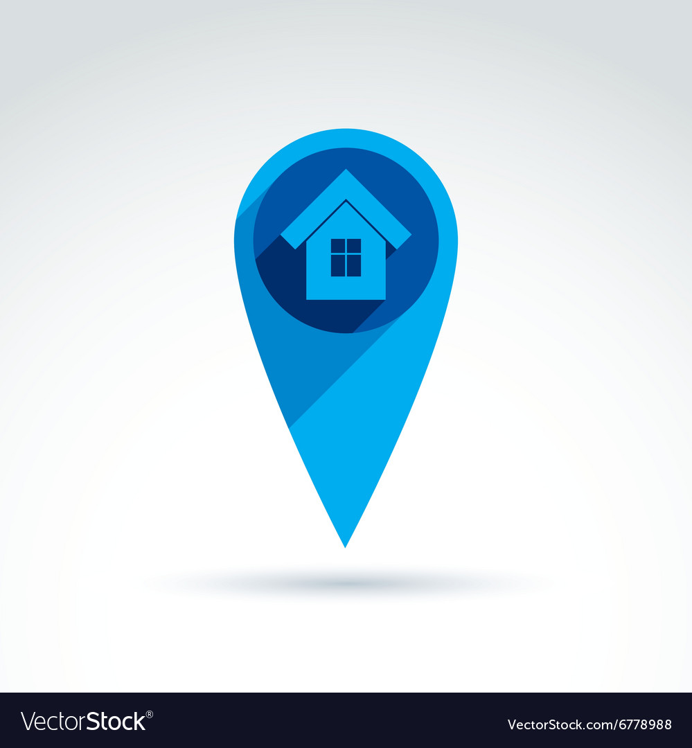 Map pointer with a house icon place location