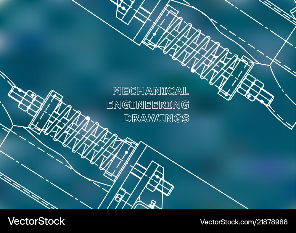 Mechanical engineering drawings background Vector Image