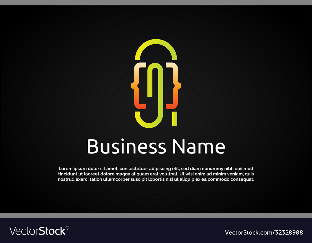 Office coding digital logo template vector image Office coding digital logo template