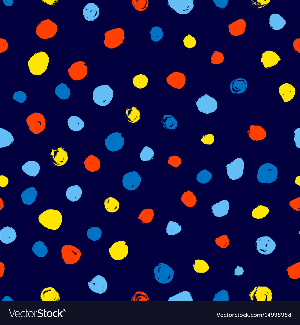 Polka dot seamless pattern hand drawn artistic