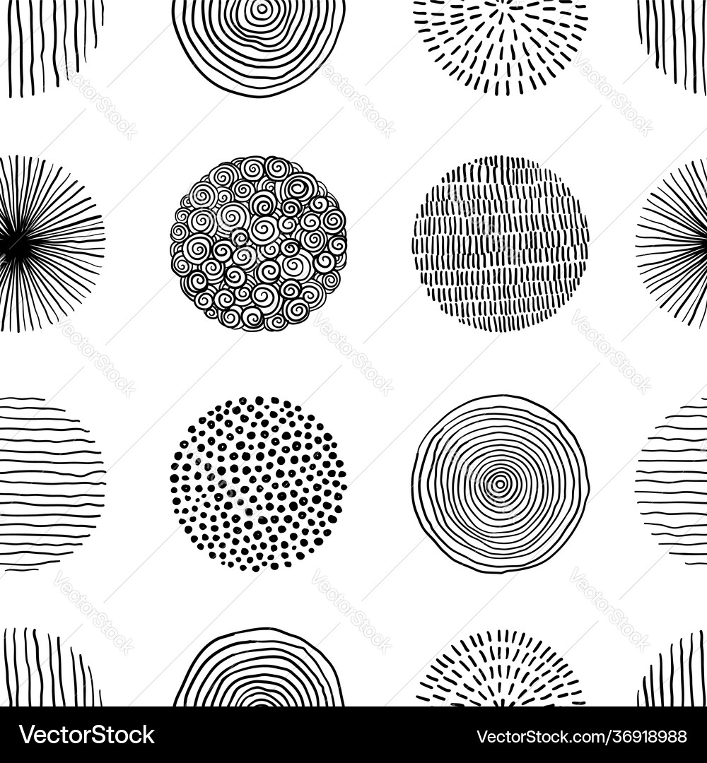 Seamless pattern graphic doodle black and Vector Image