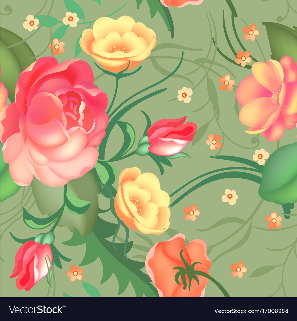 Seamless pattern roses beautiful