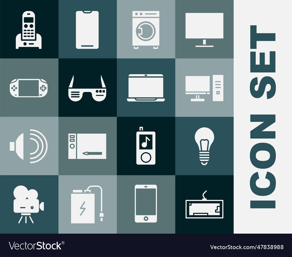 Set keyboard light bulb with concept of idea vector image Set keyboard light bulb with concept of idea