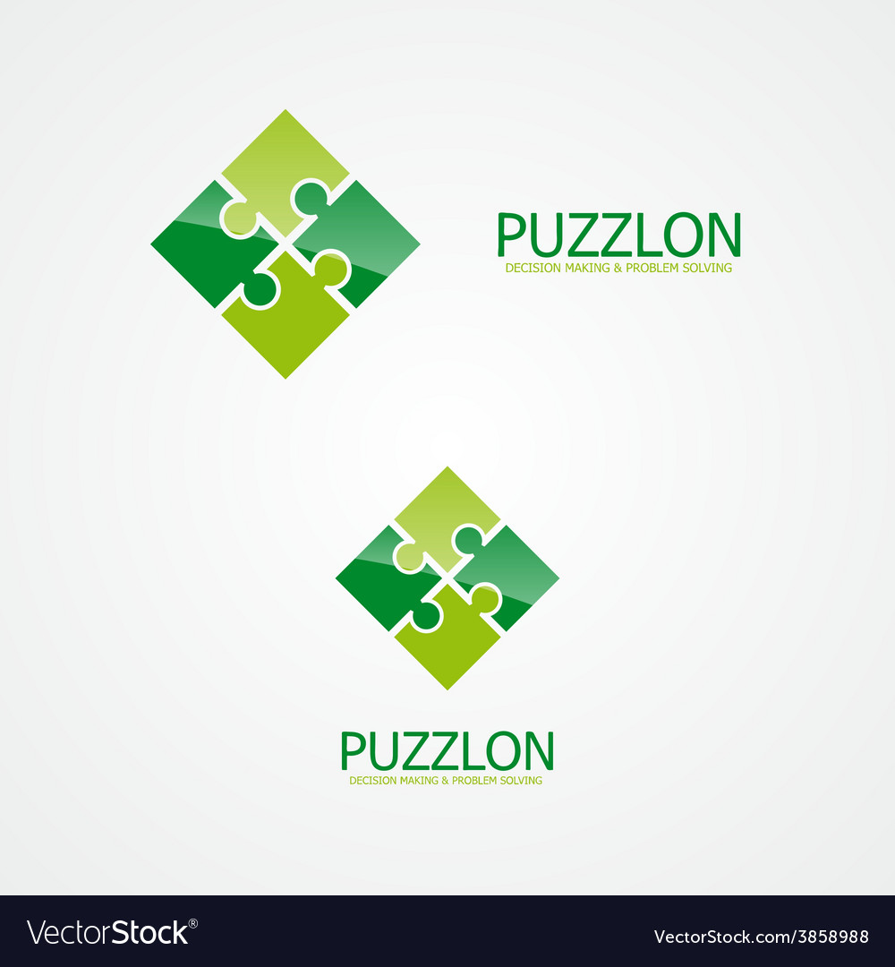 Set of puzzle logo for design template elements