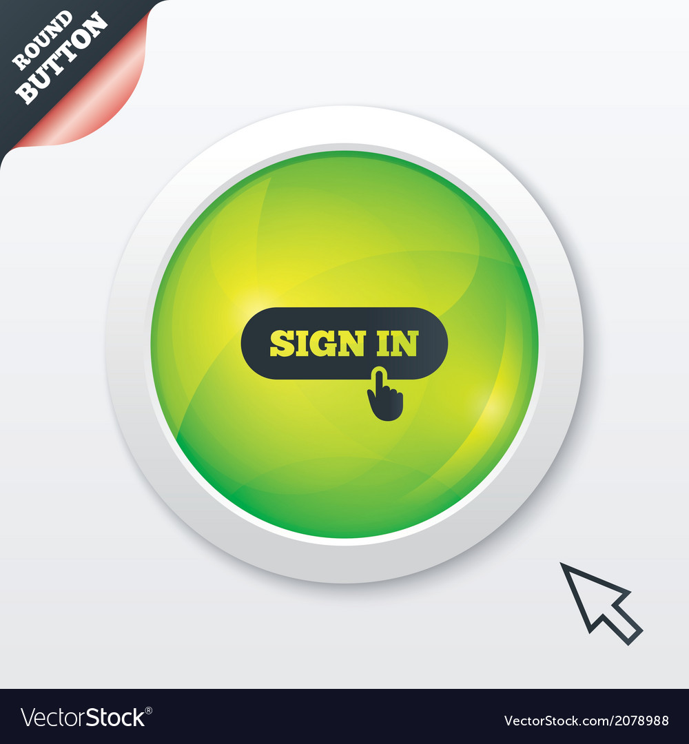 Sign in with hand pointer icon login symbol