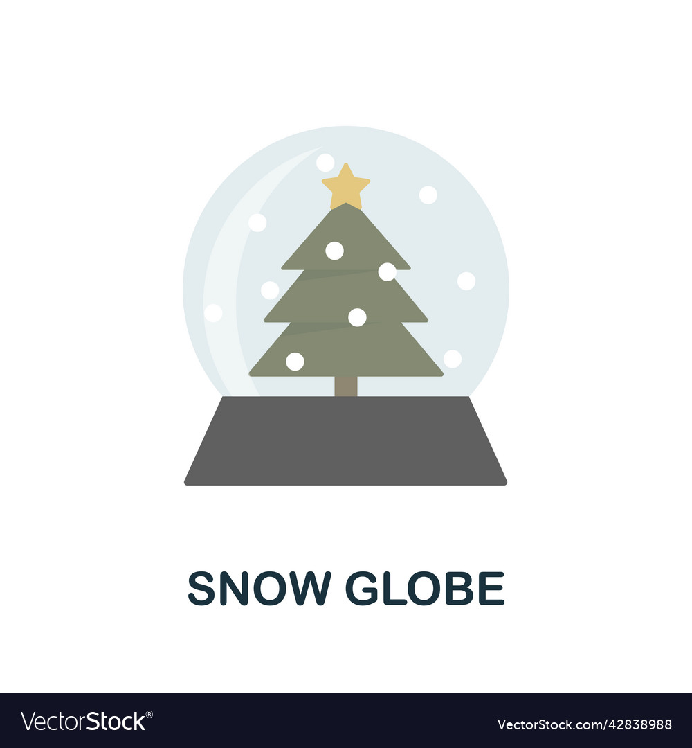 Snow globe flat icon colored element sign from