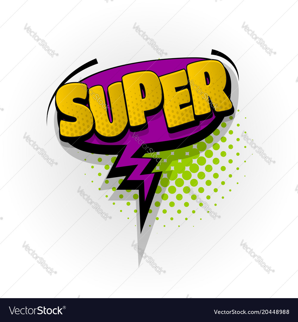Super wow comic book text pop art