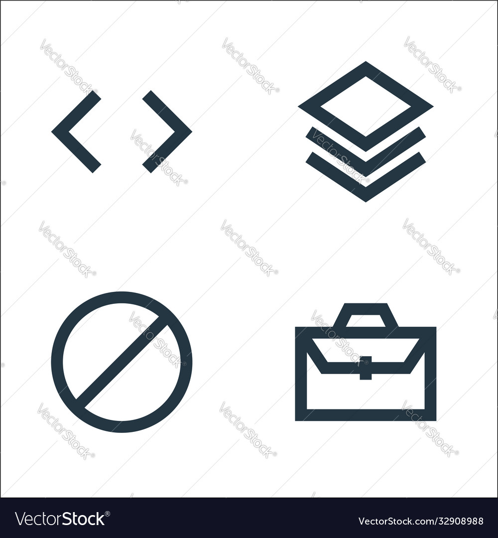 User interface line icons linear set quality vector image User interface line icons linear set quality