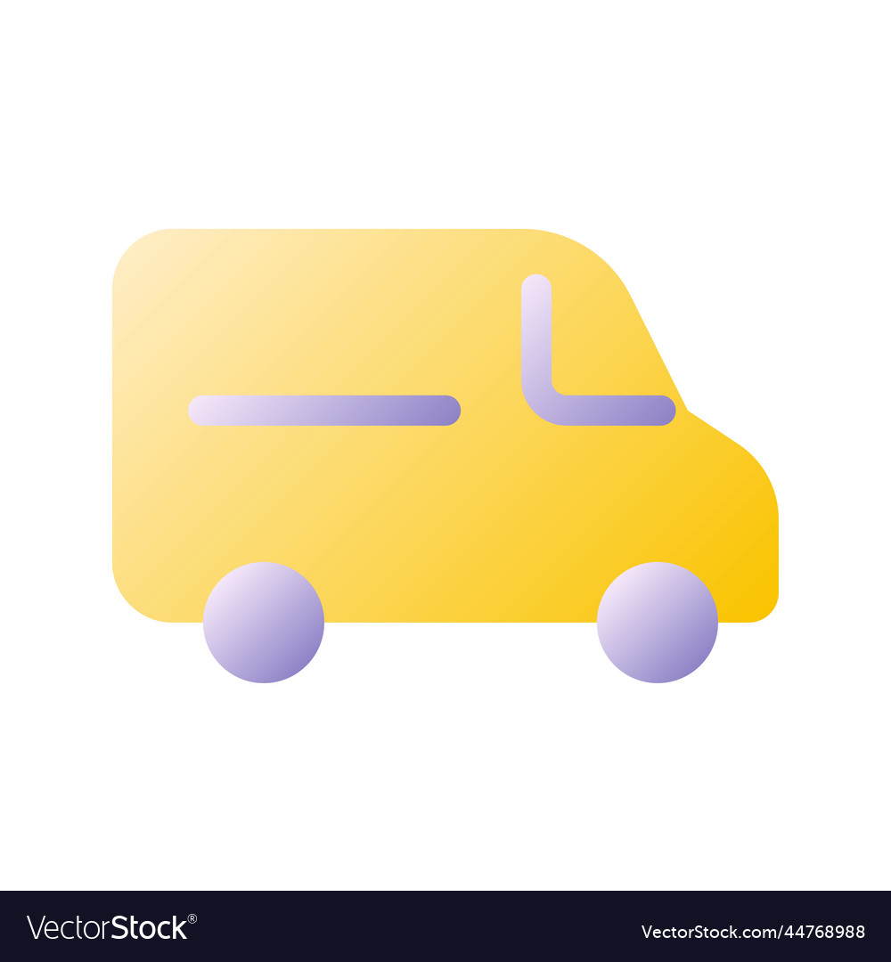 Van flat gradient two-color ui icon vector image Van flat gradient two-color ui icon
