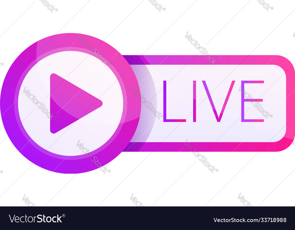 Virtual live stream icon cartoon style Royalty Free Vector Virtual live stream icon cartoon style Royalty Free Vector