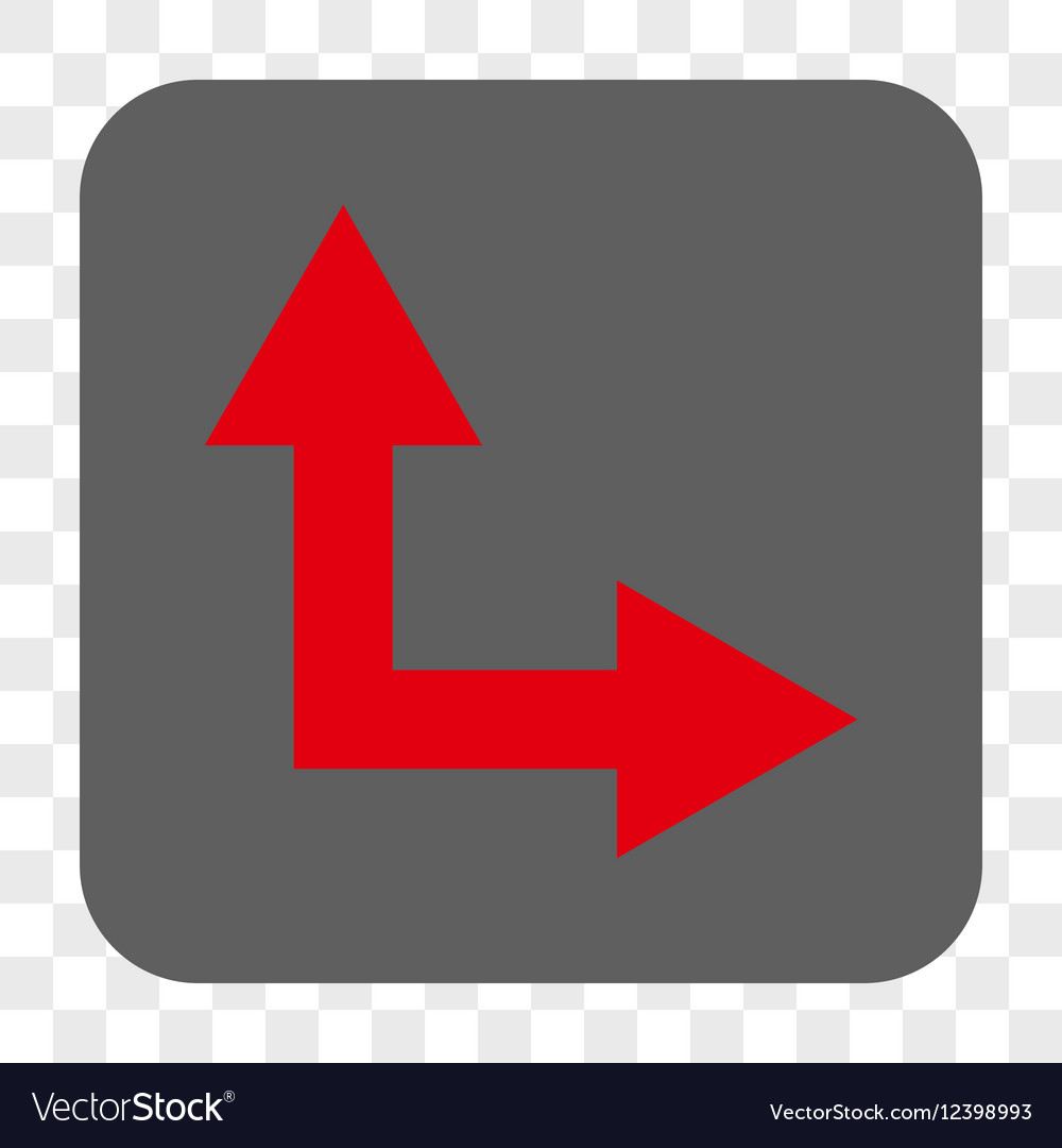 Bifurcation arrow right up rounded square button